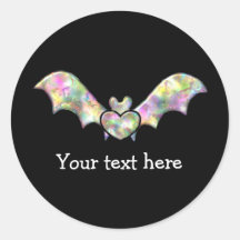 Black Bat and Heart Personalized Halloween Bat