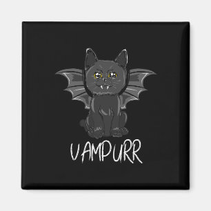 Black Bat Cat Halloween Vampire Vampurr Costume Magnet