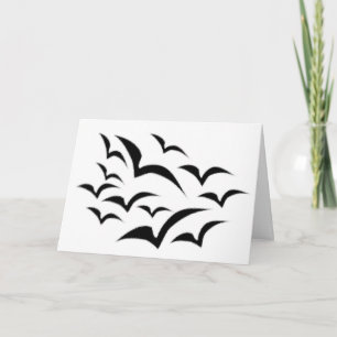 Black Bat Cloud Halloween Card