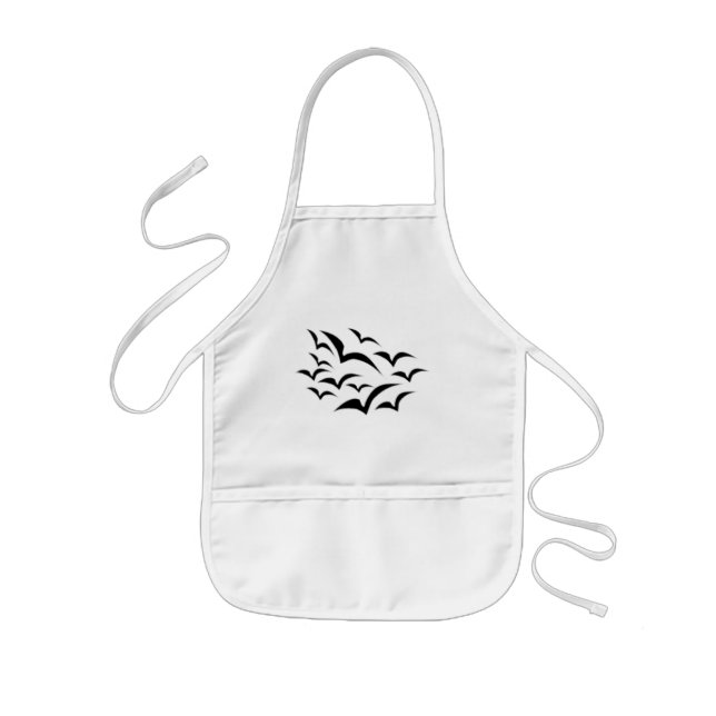 Black Bat Cloud Kids Cooking Apron (Front)
