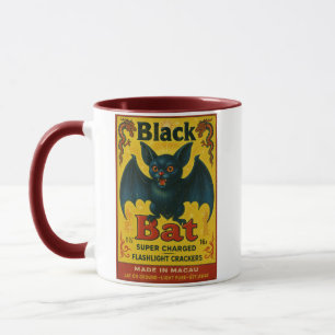 Black Bat Firecracker Vintage Mug