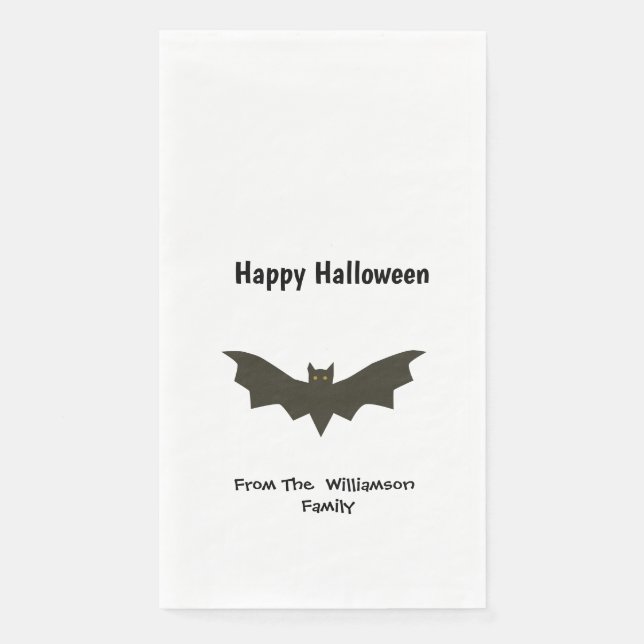 Black  Bat Halloween Party    Napkin (Front)