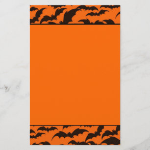Black Bat Halloween Stationery