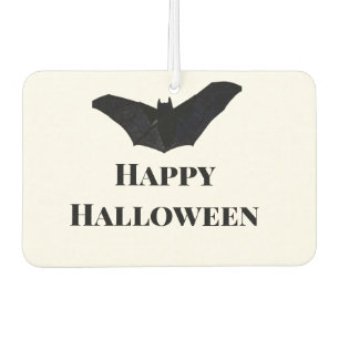 Black bat happy Halloween add name text witches  Air Freshener