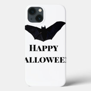Black bat happy Halloween add name text witches iPhone 13 Case