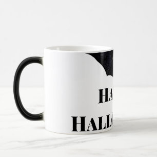Black bat happy Halloween add name text witches Magic Mug