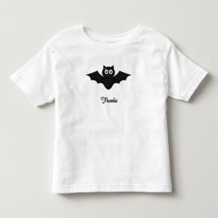 Black Bat Personalized Name Toddler T-shirt