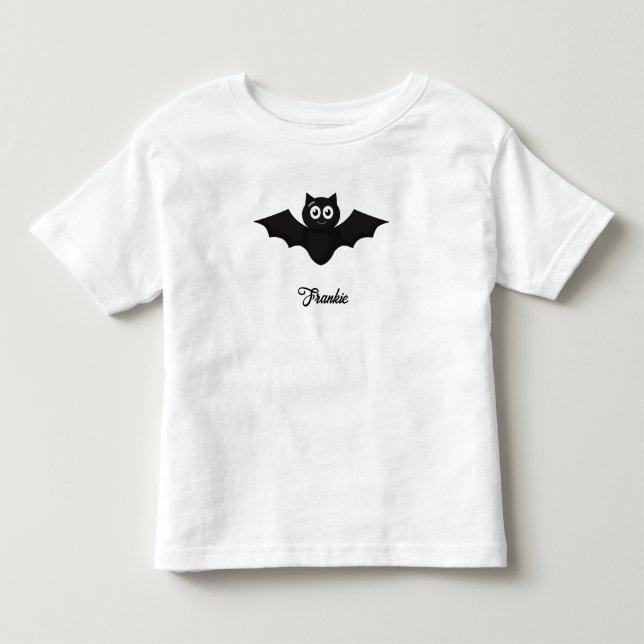 Black Bat Personalized Name Toddler T-shirt (Front)