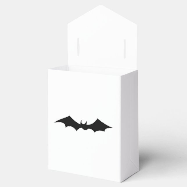 Black Bat spooky image Favor Box (Opened)