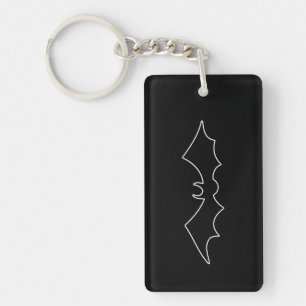 Black Bat spooky image Keychain