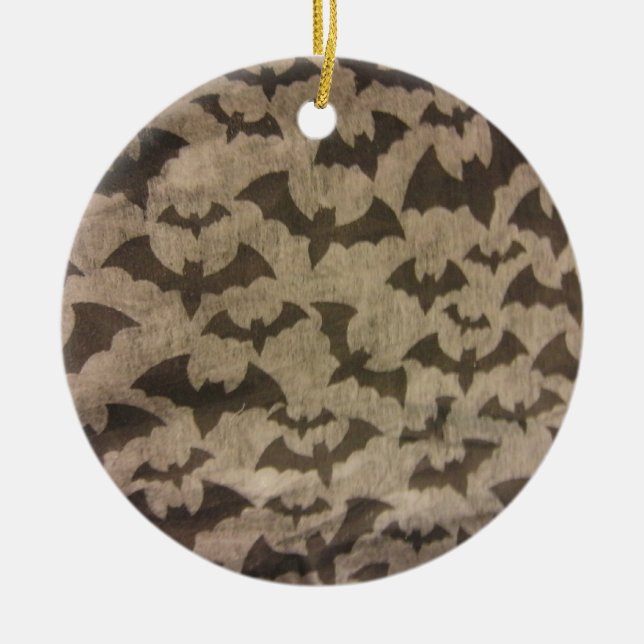 Black Bats Ceramic Ornament (Front)