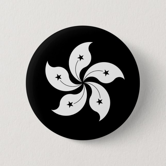 Black Bauhinia flag 2 Inch Round Button (Front)