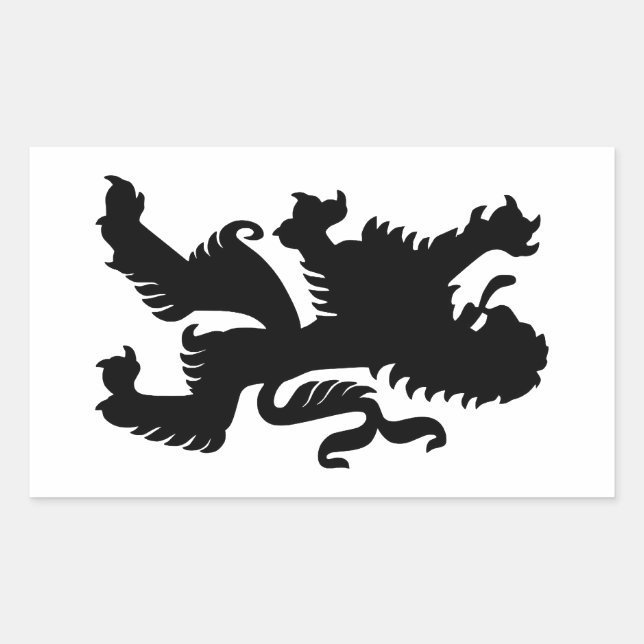 Black Bavarian Lion Sticker (Front)