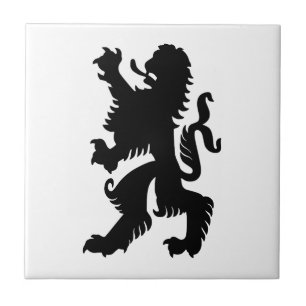 Black Bavarian Lion Tile