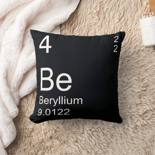 Black Be Beryllium Element  Throw Pillow (Blanket)