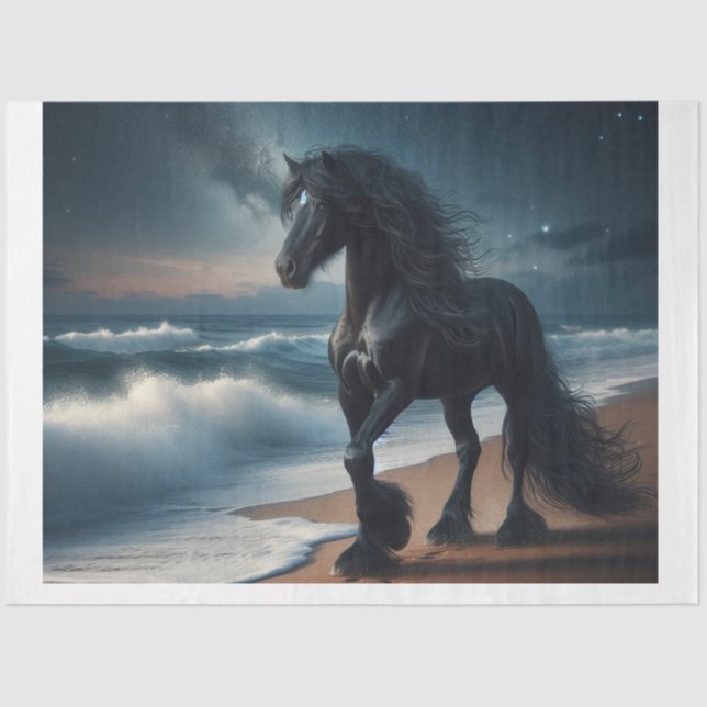 Black Beach Stallion Tissue Paper (Front)