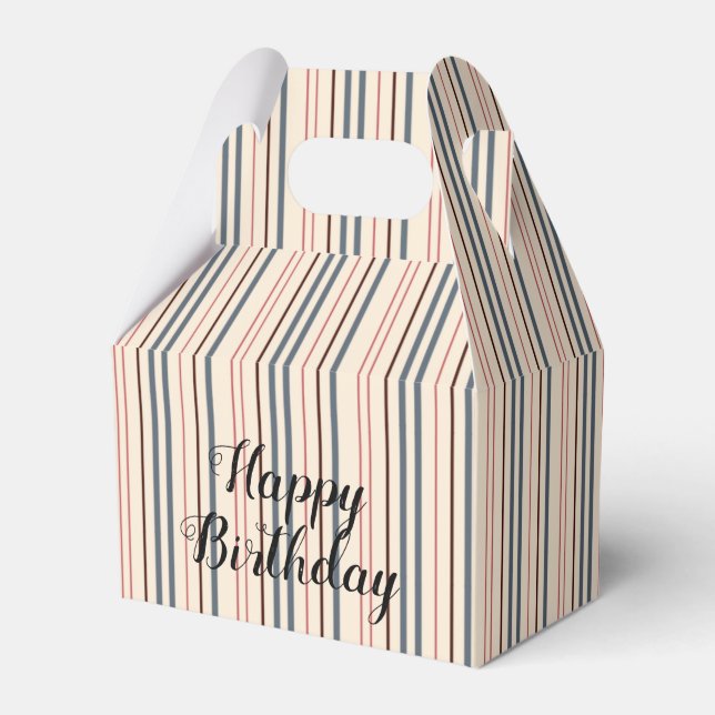 Black Bean and Dark Chocolate Stripes Favor Box (Front Side)