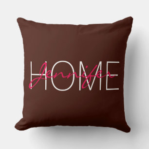 Black bean colour home monogram throw pillow