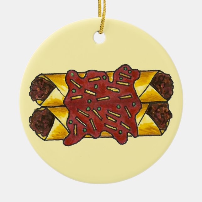 Black Bean Enchiladas Tex Mex Mexican Cuisine Ceramic Ornament (Front)