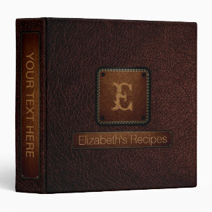 Black bean Leather Elegant Monogram Binder