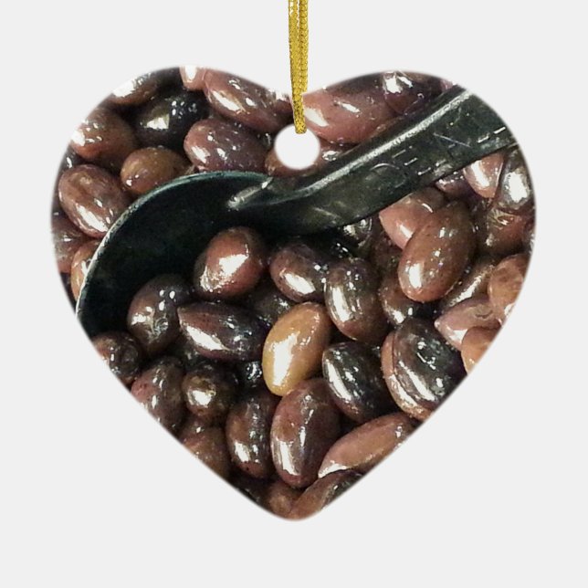 Black Beans Ceramic Ornament (Front)