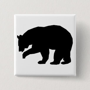 BLACK BEAR 2 INCH SQUARE BUTTON