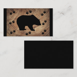 Black Bear And Bear Paws Business Card