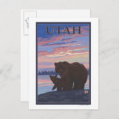 Black Bear and CubUtah Postcard (Front/Back)