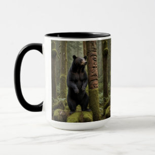 Black Bear and Totem Pole Wildlife Art Mug