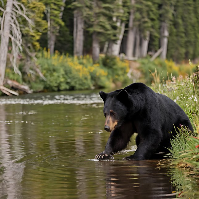 Black Bear at the River Jigsaw Puzzle (Creator Uploaded)