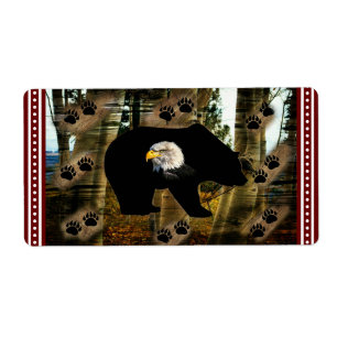 Black Bear Bald Eagle Bear Paw Prints Wilderness