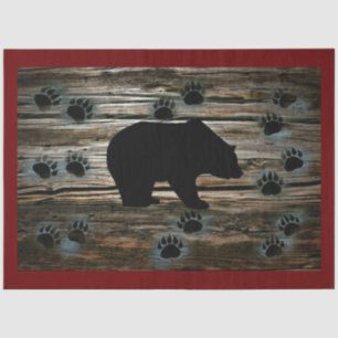 Black Bear Bear Paws Tissue Paper
