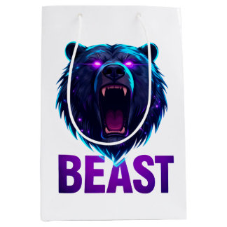 Black Bear 'BEAST' - Bold Aesthetic Medium Gift Bag