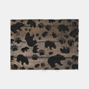 Black Bear Black Bear Paws Fleece Blanket