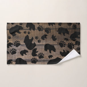 Black Bear Black Bear Paws Hand Towel