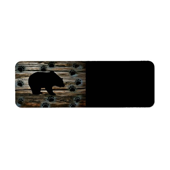Black Bear Black Bear Paws Rustic Wood (Front)
