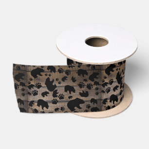Black Bear Black Bear Paws Satin Ribbon