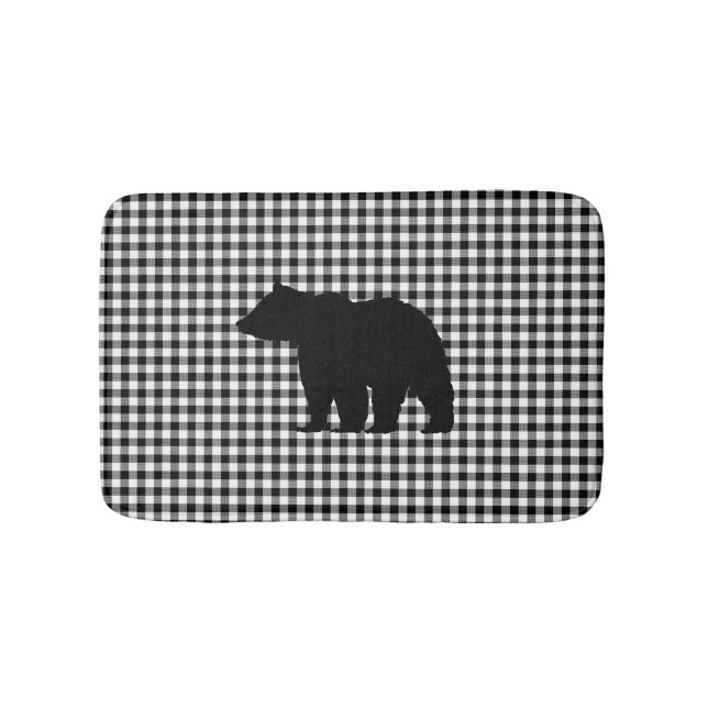 Black Bear Buffalo Check Bath Mat (Front)