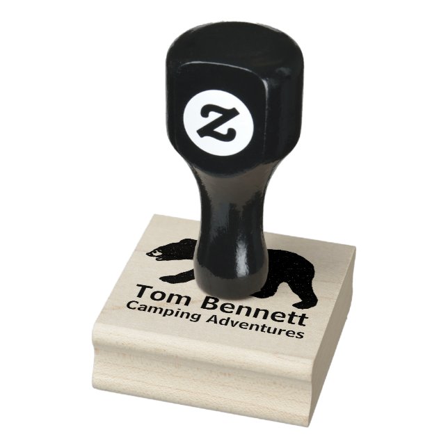 Black Bear Camping Adventures Rubber Stamp (Stamp)