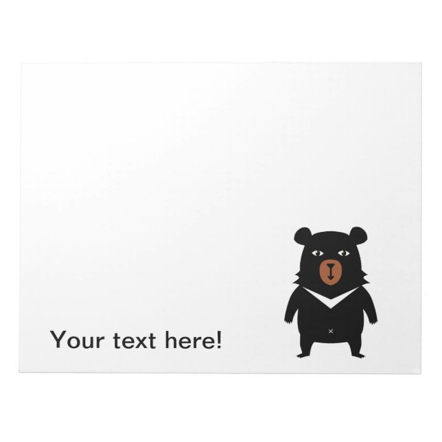 Black bear cartoon notepad (Front)