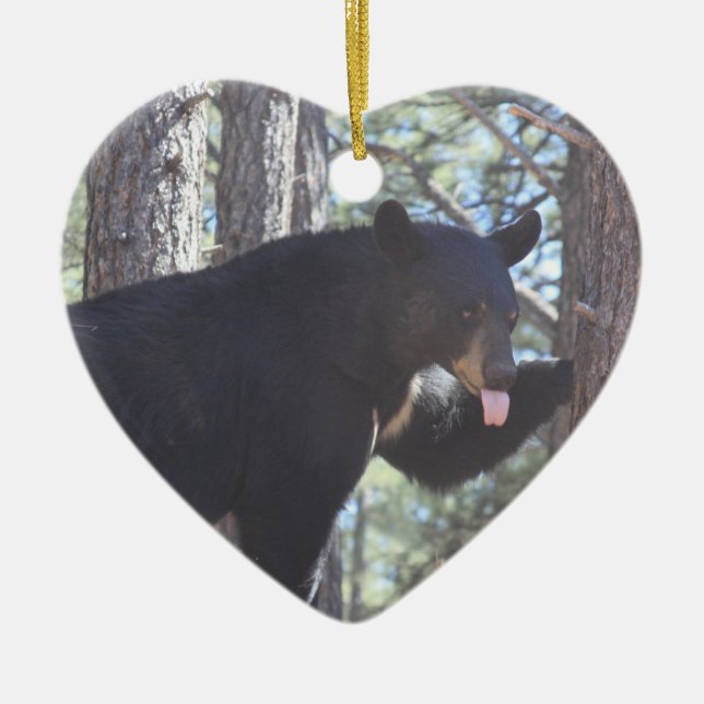 Black Bear Ceramic Ornament (Front)