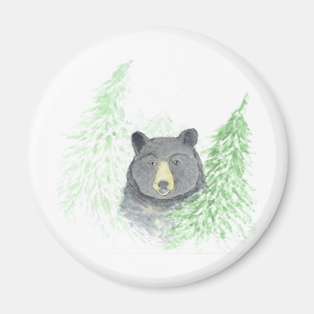 Black Bear Christmas Magnet (Front)
