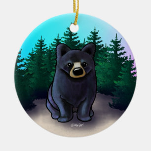 Black Bear Cub  Ceramic Ornament