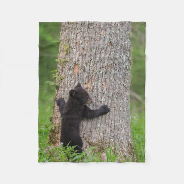 Black Bear Cub | Great Smoky Mountains Fleece Blanket (Front)
