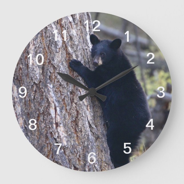 black bear cub large clock (Front)
