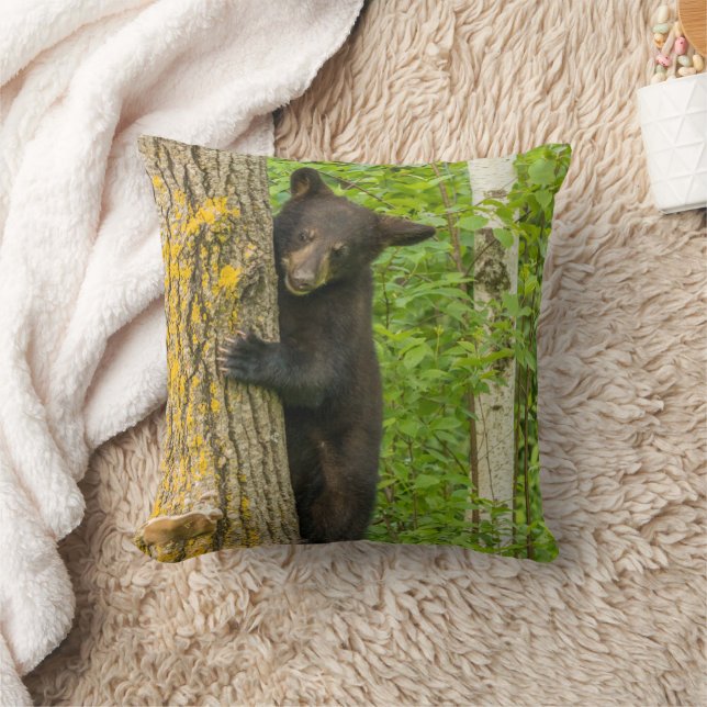 Black Bear Cub | Minnesota Throw Pillow (Blanket)