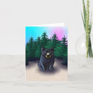 Black Bear Cub Thank You Card