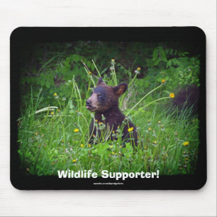 Black Bear Cub Wildlife Supporter Mousepad