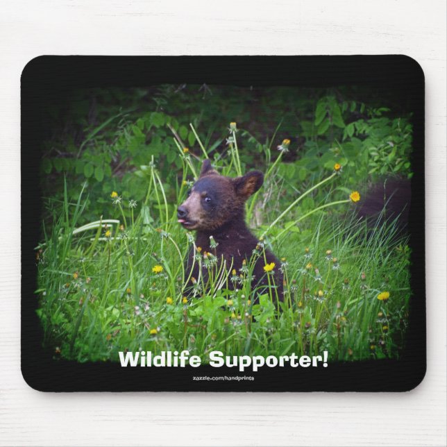 Black Bear Cub Wildlife Supporter Mousepad (Front)