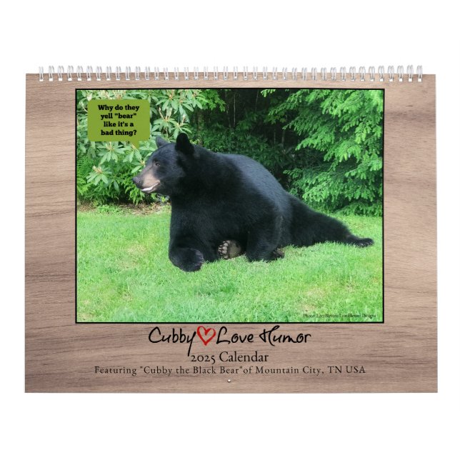 Black Bear - Cubby Love Humour 2025 Calendar (Cover)